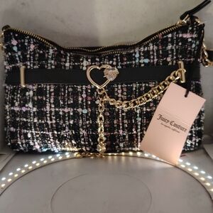 BNWT Juicy Couture Multicolor Tweed Chain Clutch